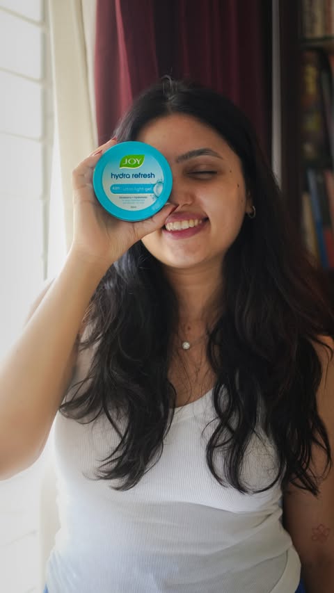 Instagram post by @ta_ta_bish for Joy Personal Care. Caption reads: Unhalyat skin dry ahe ka oily hech kalat nahi 😭....