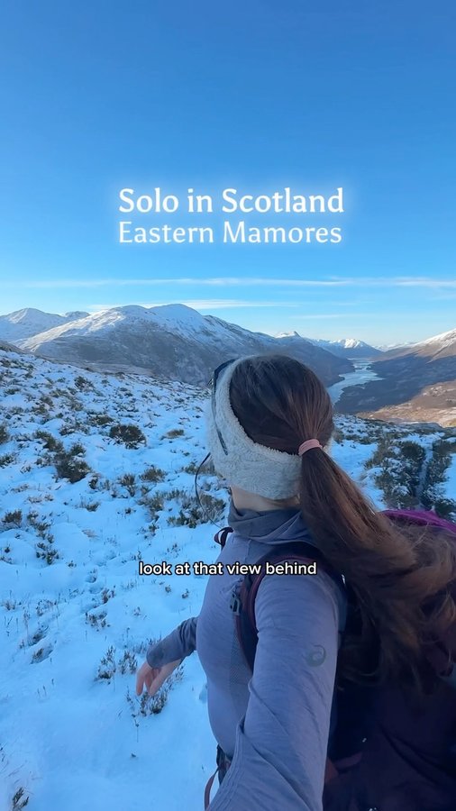 Instagram post by @jourdaninthemountains for Smartwool. Caption reads: your next Scotland hike 🏴󠁧󠁢󠁳󠁣󠁴󠁿⛰️.. does....