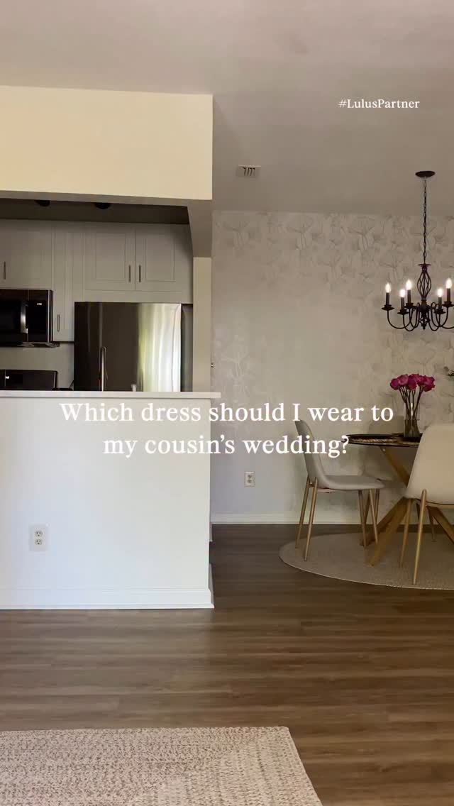Instagram post by @melaniewilking for Lulus. Caption reads: Help me decide which @lulus dress I should wear!!....