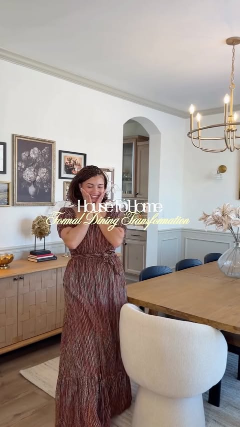 Instagram post by @themayagraves for Castlery. Caption reads: [...] transformed our dining room with....