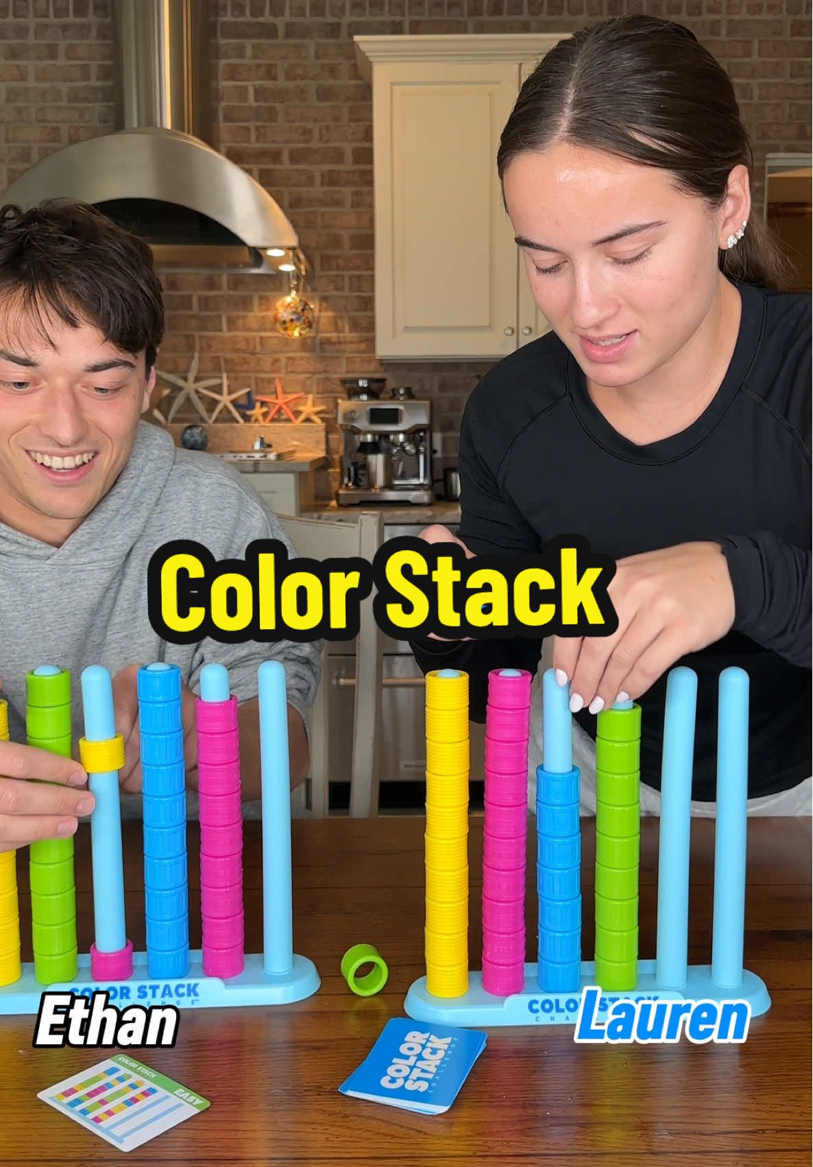 TikTok post by @klemfamily for What Do You Meme. Caption reads: Color Stack is our new go to for family game....