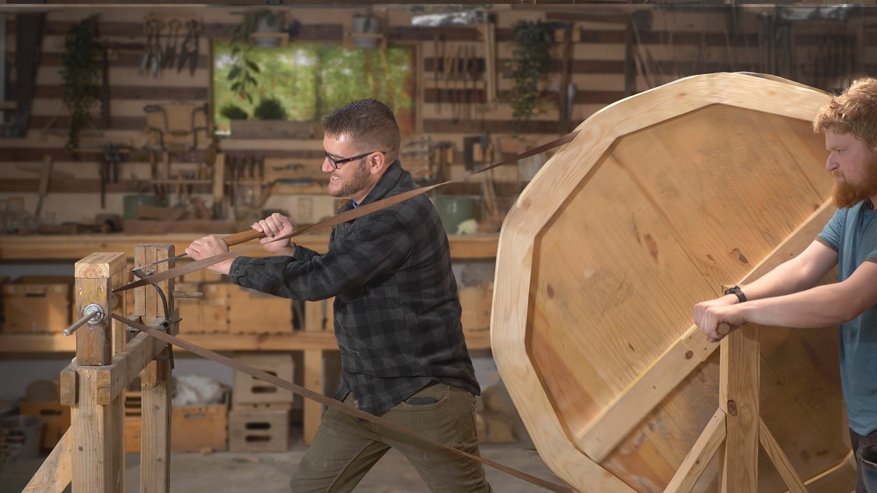 YouTube post by @htme for KiwiCo. Caption reads: Building the Lathe That Will Build Everything.