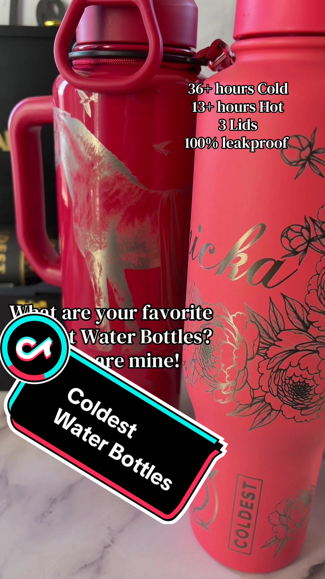 TikTok post by @scottishcherokee for Coldest. Caption reads: #coldest #coldestwaterbottle #coldestbottle [...].