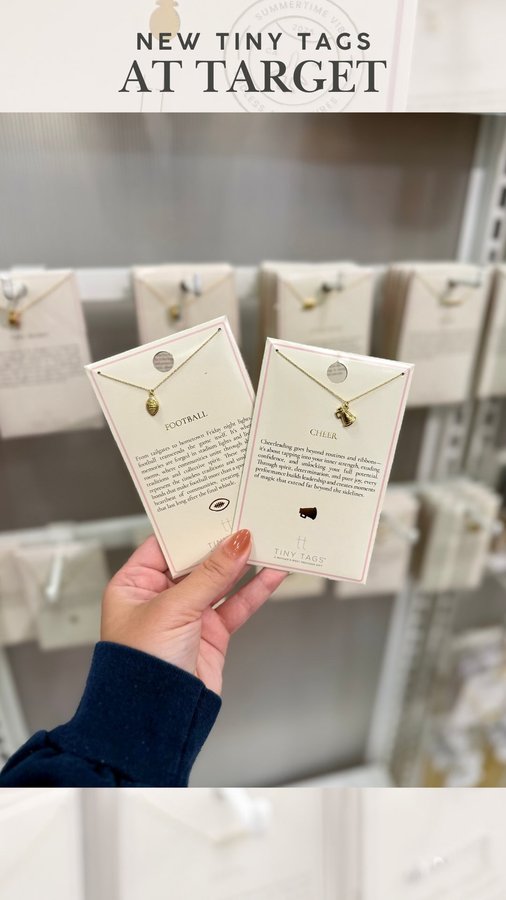 Instagram post by @tarjaymaxx for Tiny Tags. Caption reads: Come with me to @target to check out @tinytags new....