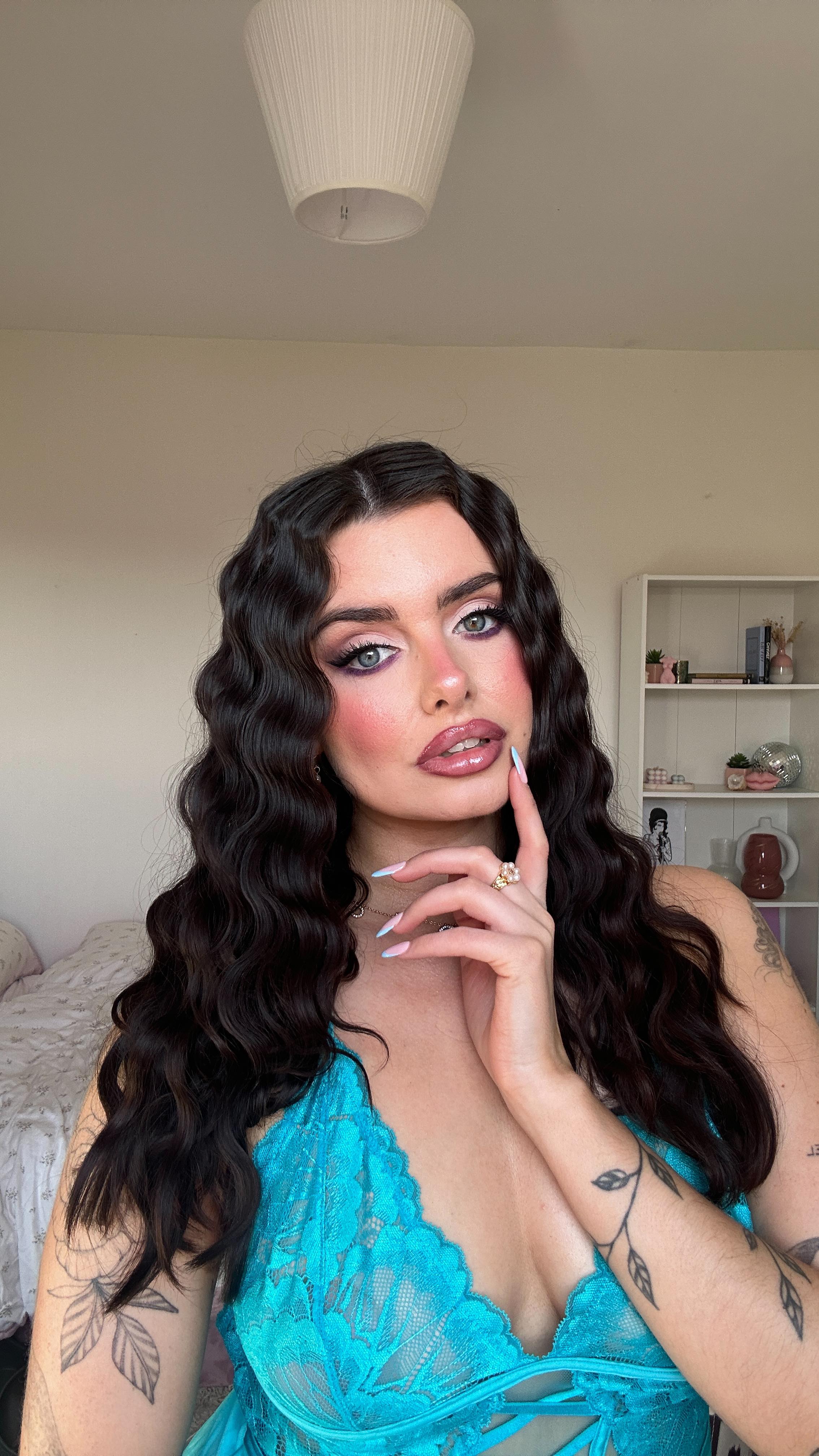 Instagram post by @sadiebass_ for Mark Hill Hair. Caption reads: Mermaid beachy waves🌊🐚🧜‍♀️

Use @markhillhair....