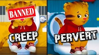 YouTube post by @mattneff for gimmeswag. Caption reads: DANIEL TIGER MAKES KIDS WATCH HIM GO POTTY?!.