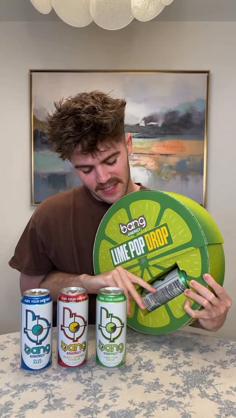 Instagram post by @seanedenn for Bang Energy Drink. Caption reads: Lime Pop Drop! Ready. Set. Bang @bangenergy....