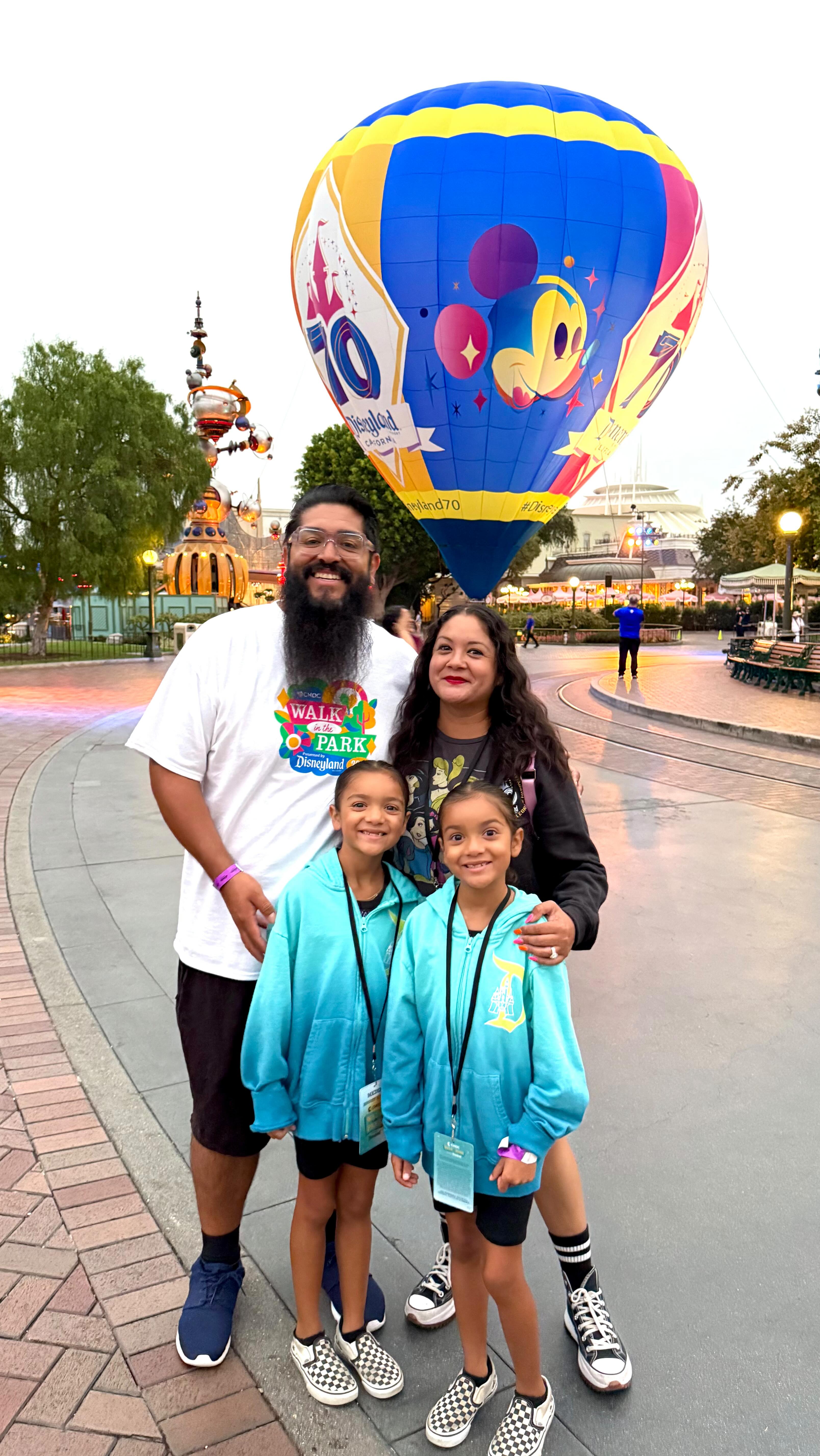 Instagram post by @flores_twins_and_fam for Visit Anaheim. Caption reads: Our alarm went off at 2:30am this morning, and we....