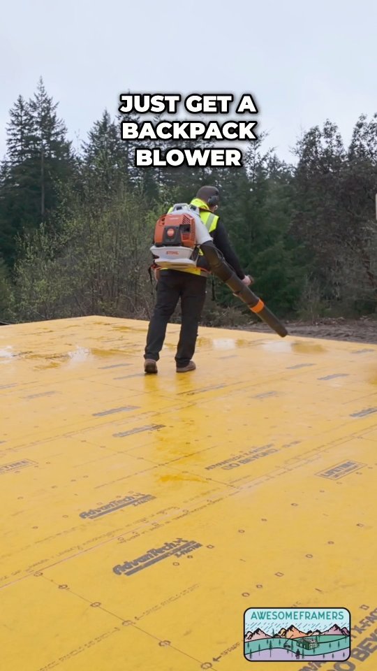 Instagram post by @awesomeframers for TRUEWERK. Caption reads: Life in the PNW. It only is windy when we lift big....