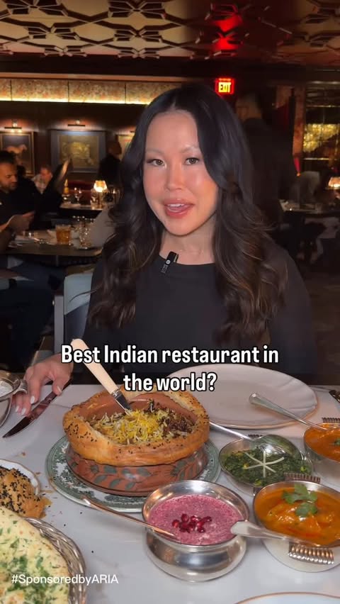 Instagram post by @sherryeatworld for MGM Resorts. Caption reads: London’s iconic Gymkhana just opened its first....