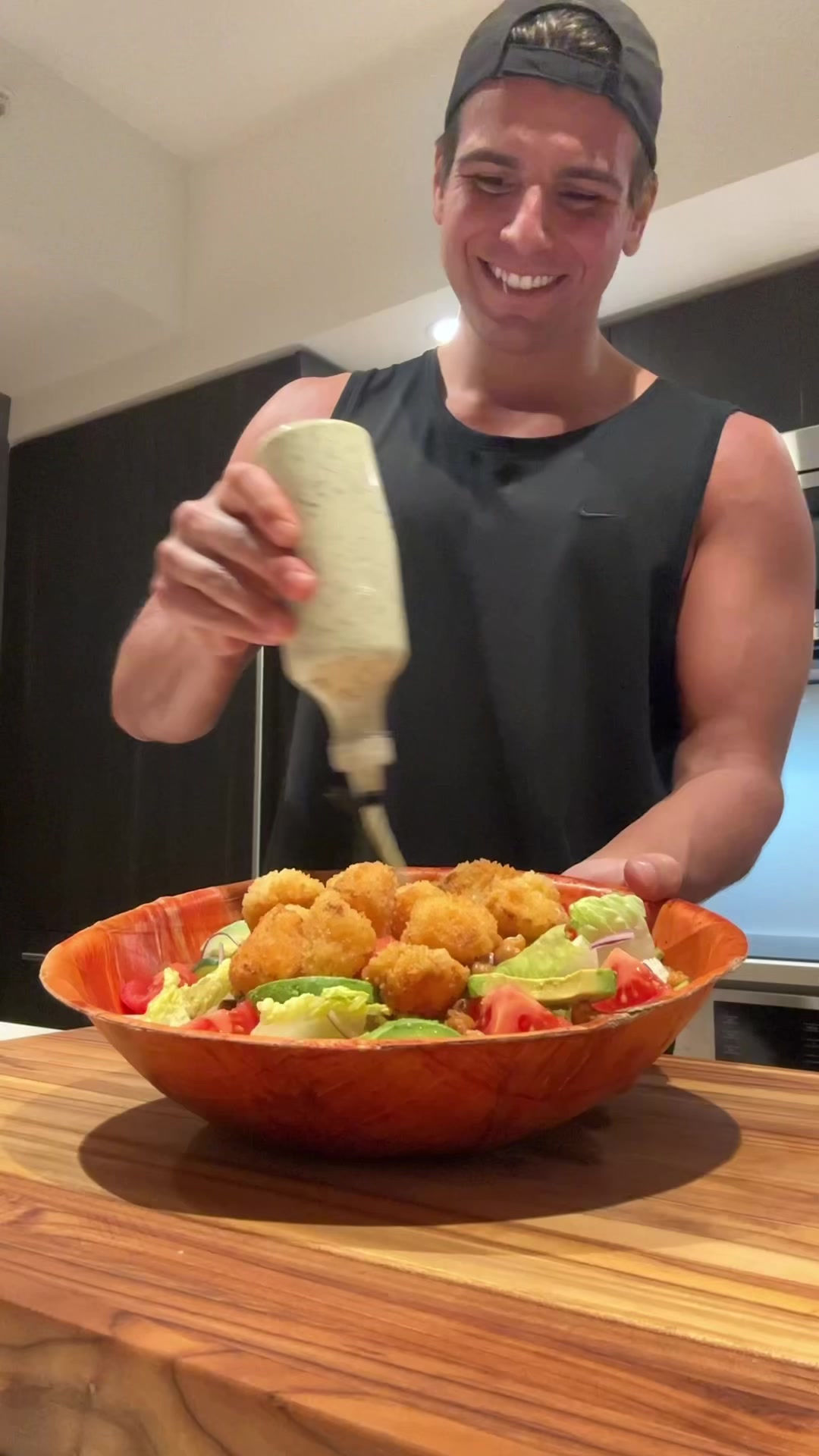 TikTok post by @bradtheboxer for Mark's Daily Apple. Caption reads: #ad buff “chick” salad with @Primal Kitchen Foods....
