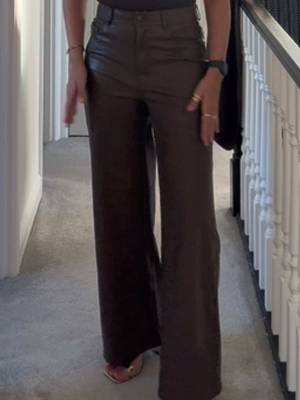 TikTok post by @cassienock0 for RELA RELA. Caption reads: @RELA RELA faux leather trousers are 👌🏼👌🏼👌🏼....