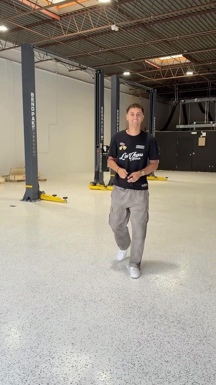 Instagram post by @grant_sloan for BendPak. Caption reads: Who got who the better gift?😭🤣 @bendpak....