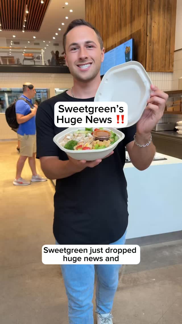 Instagram post by @healthwithhunter for sweetgreen. Caption reads: #Sweetgreen_Ad Big news from @sweetgreen… they....