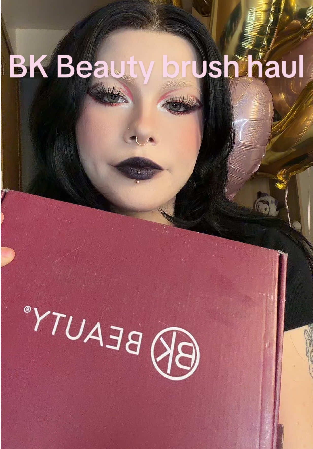 TikTok post by @kittygirllivie for BK Beauty. Caption reads: Thank you @BK Beauty Brushes genuinely my base....