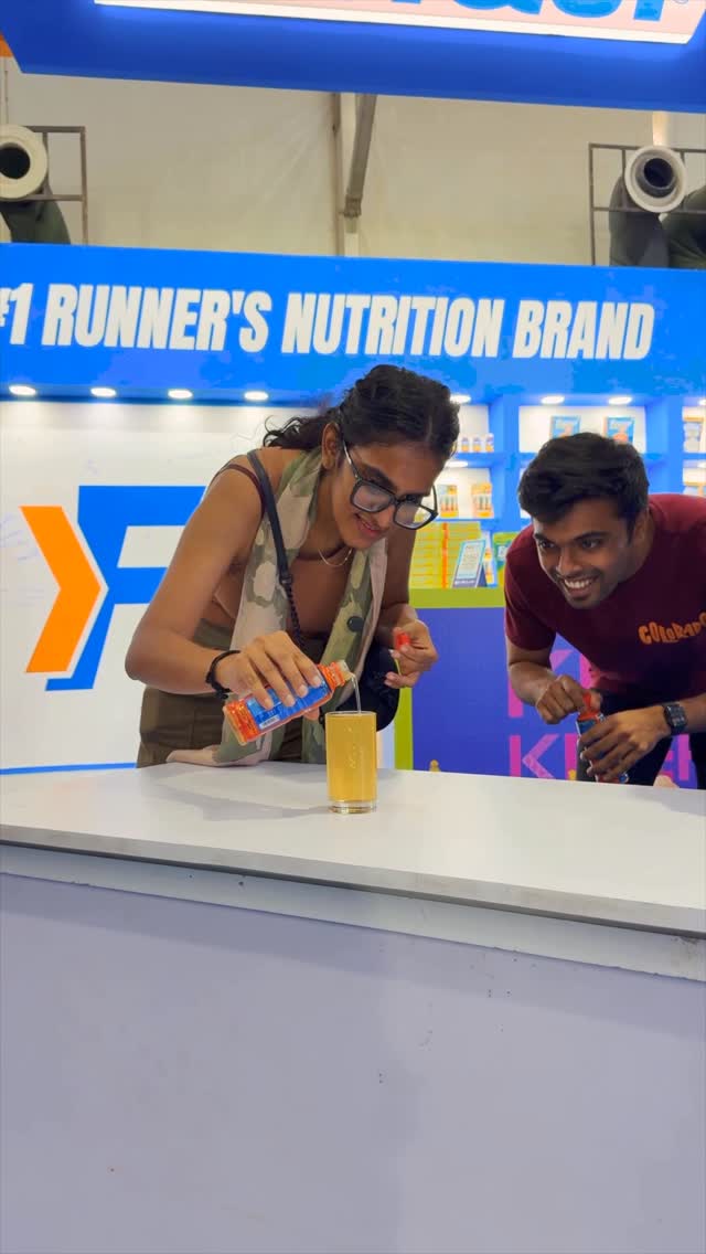 Instagram post by @delhihalfmarathon for Fast and Up. Caption reads: The one to spill had to drink the entire glass…....