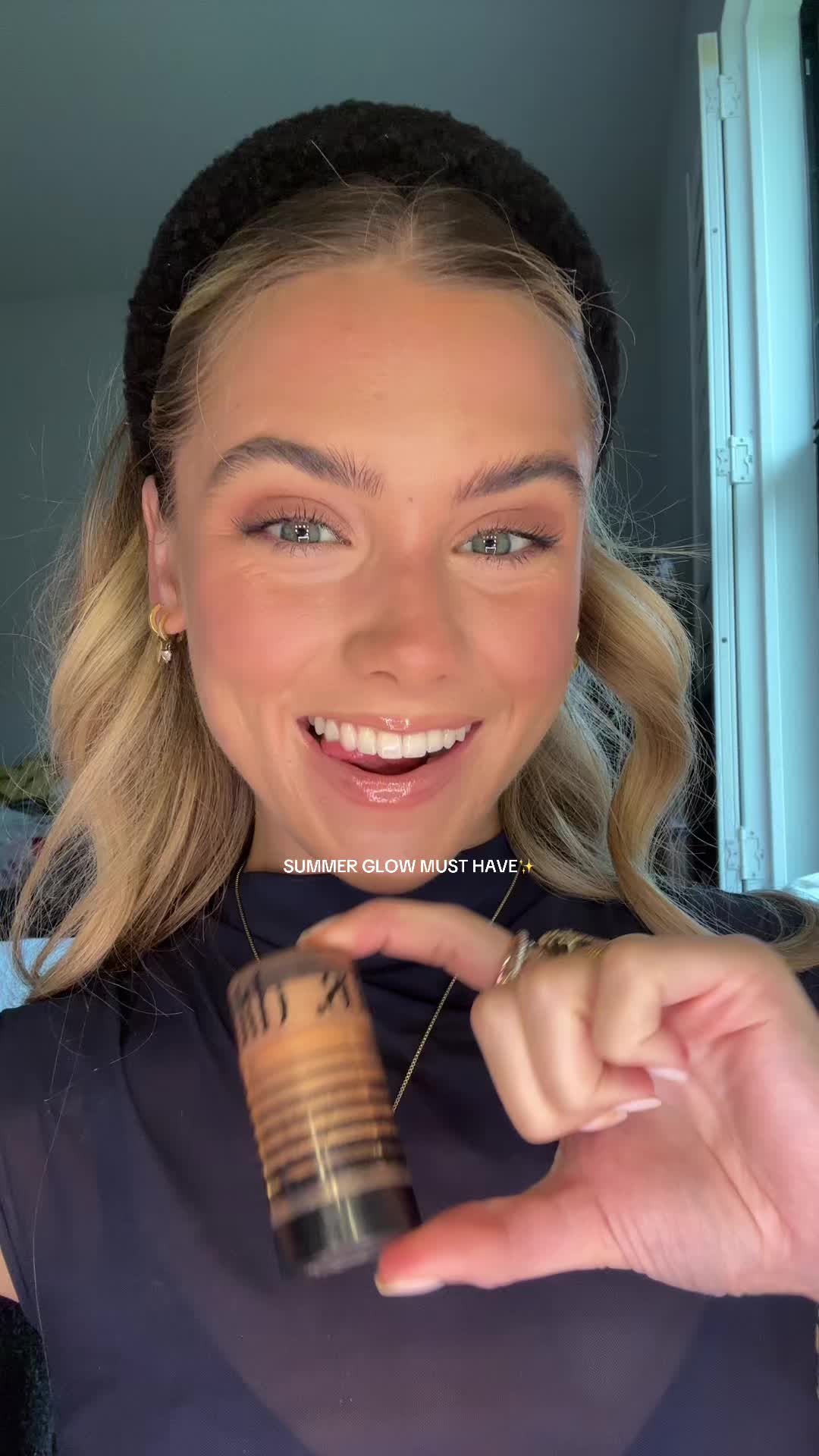 TikTok post by @sloanevosen for DIBS Beauty. Caption reads: [...] and glides onto the skin. @DIBSBEAUTY....