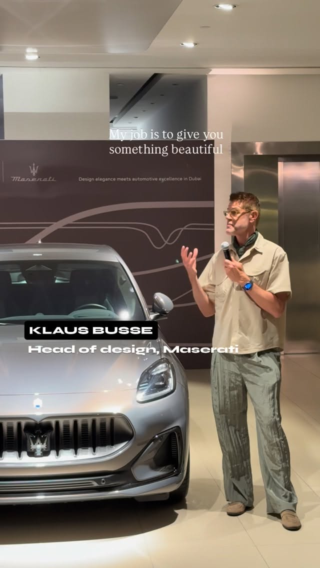 Instagram post by @jdeed_magazine for Maserati. Caption reads: [...] new expression. @giorgettiofficial and....