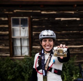 Instagram post by @megfisher for USWE. Caption reads: Gotta love a good belt buckle. 

The conditions in....