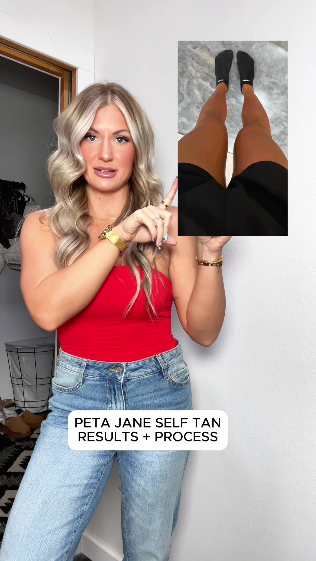 TikTok post by @mamarands for Peta Jane Beauty. Caption reads: The best self tan I have everrrrrr used 👏🏼 @Peta....
