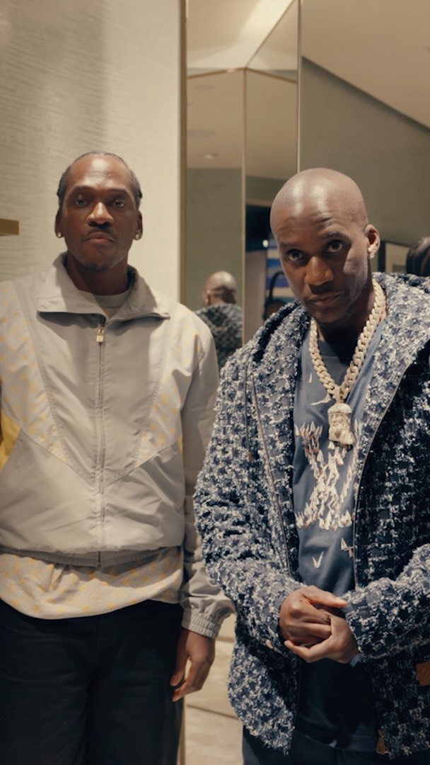 Instagram post by @clipse for Apple Music. Caption reads: @Clipse link up with @oldmanebro at the LV store....