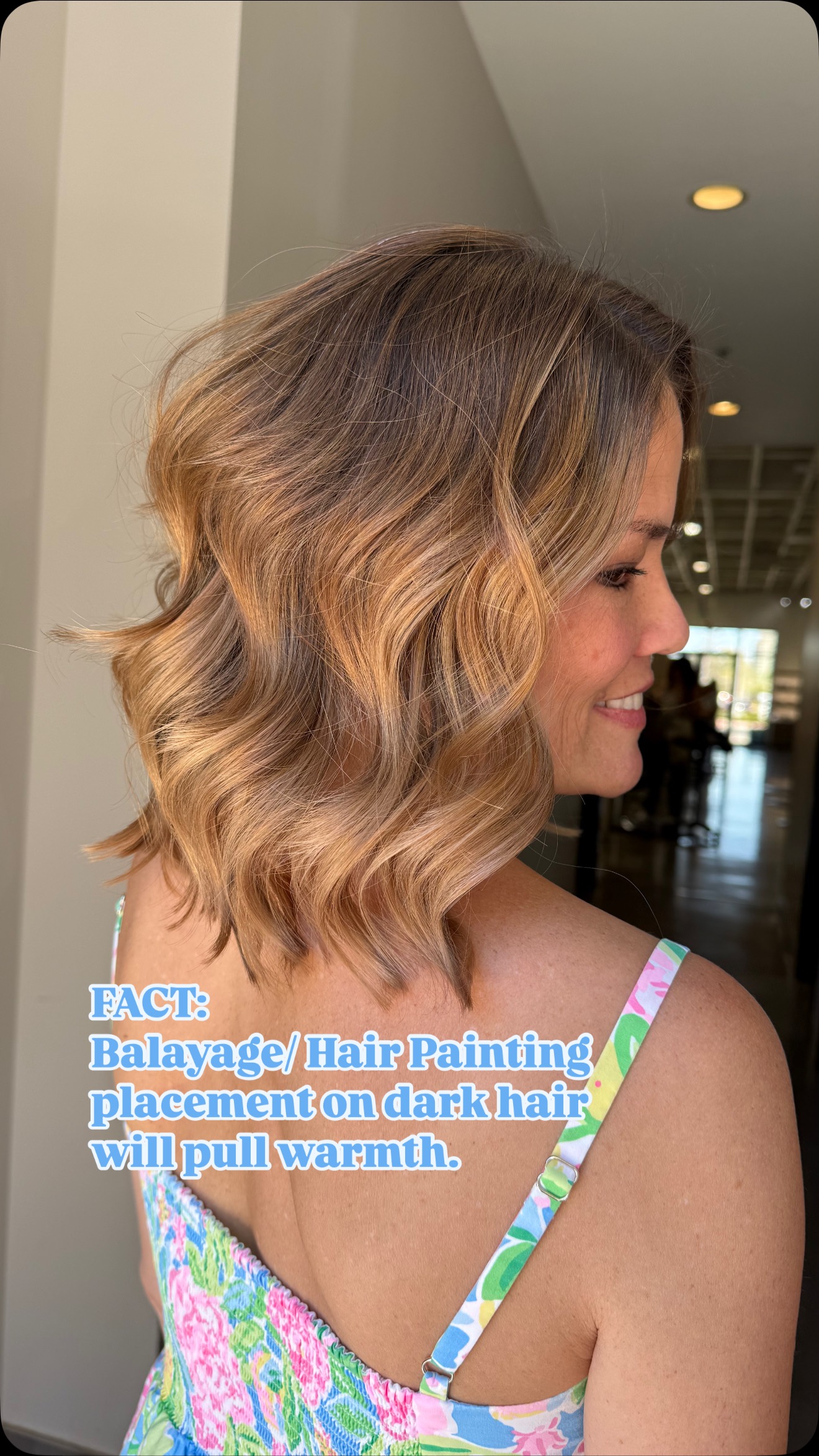 Instagram post by @xochitlstylist for MODERN SALON. Caption reads: S☀️N 💋 Balayage 

Ever wonder if Hair-painting is....