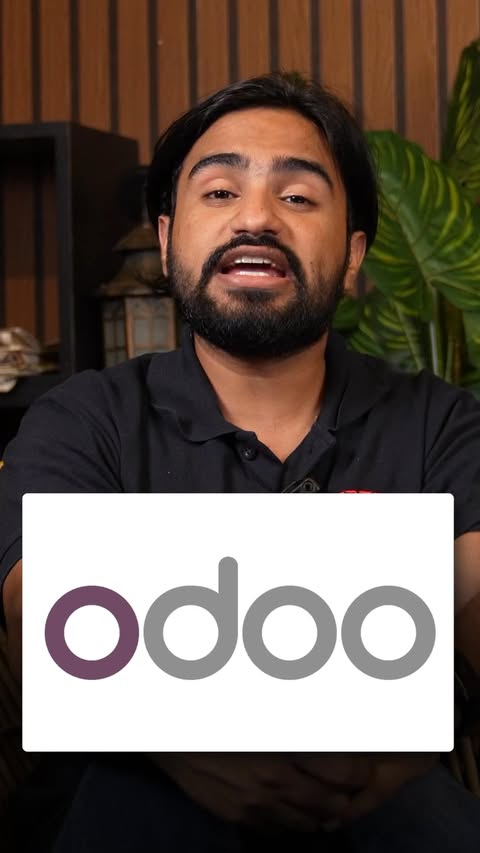 Instagram post by @sundaysarthak for Odoo. Caption reads: 📉 Old systems slowing you down?
📈 Switch to....