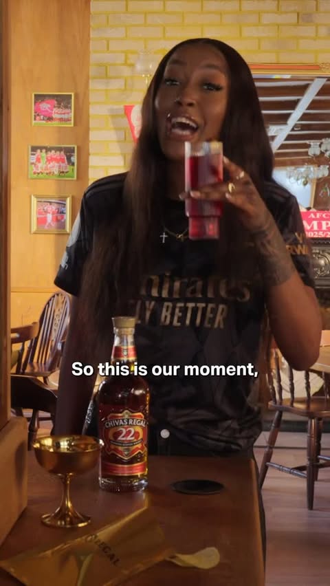 Instagram post by @shizelle_ for Chivas Regal. Caption reads: [...] England! 🏆 celebrating 22 years with....