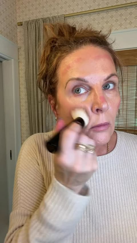 Instagram post by @debanddanelle for MERIT. Caption reads: [...] two minutes using only 4 products from....