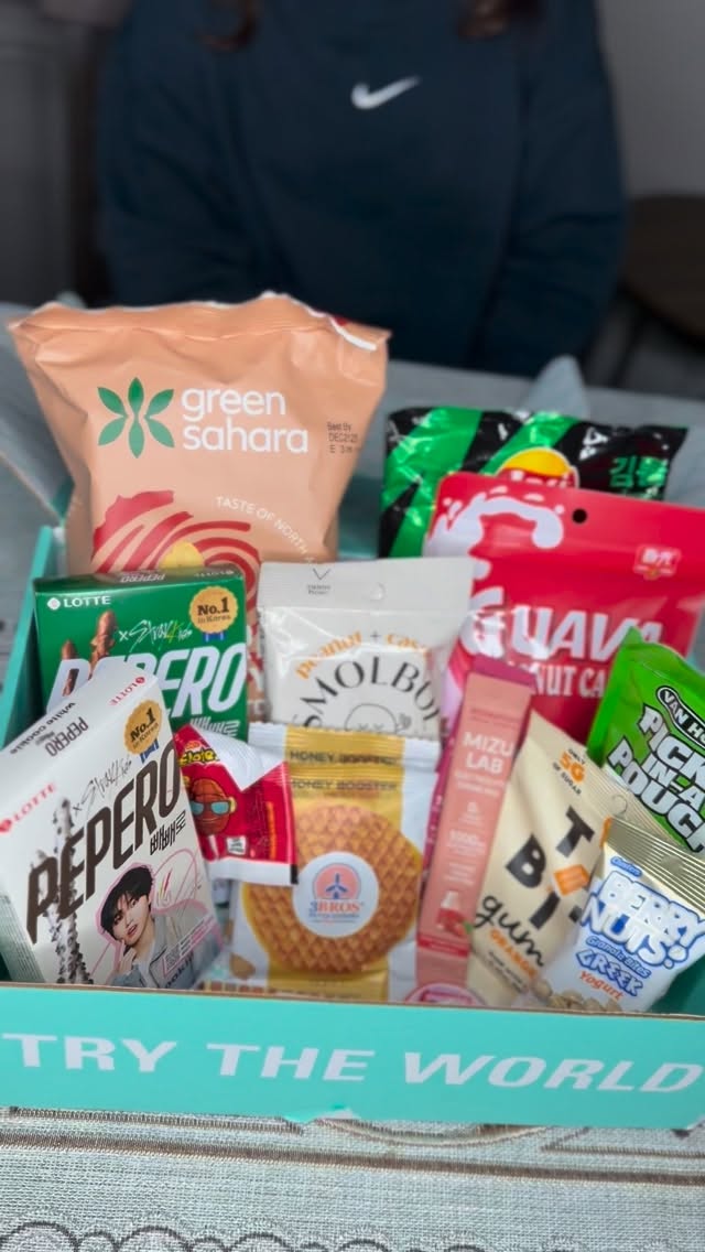 Instagram post by @ugc_azra_usa for Try The World. Caption reads: This month’s school snacks come straight from....