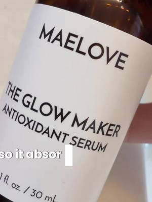 TikTok post by @tiffanie5d for Maelove. Caption reads: [...] tone and antioxidant protection. 🍊✨....
