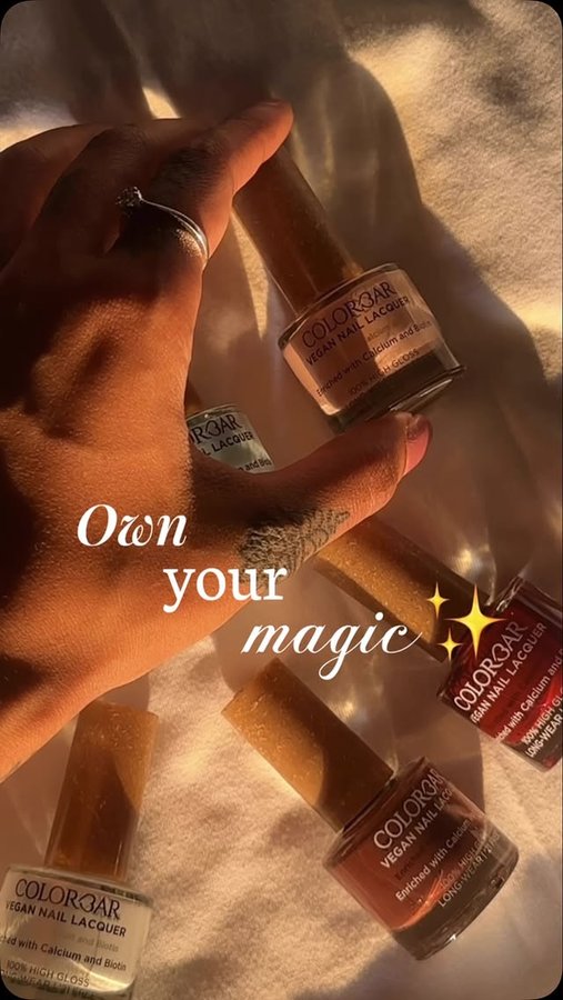 Instagram post by @leavesakshialone for Colorbar Cosmetics. Caption reads: Found a replacement for my nail extensions that....