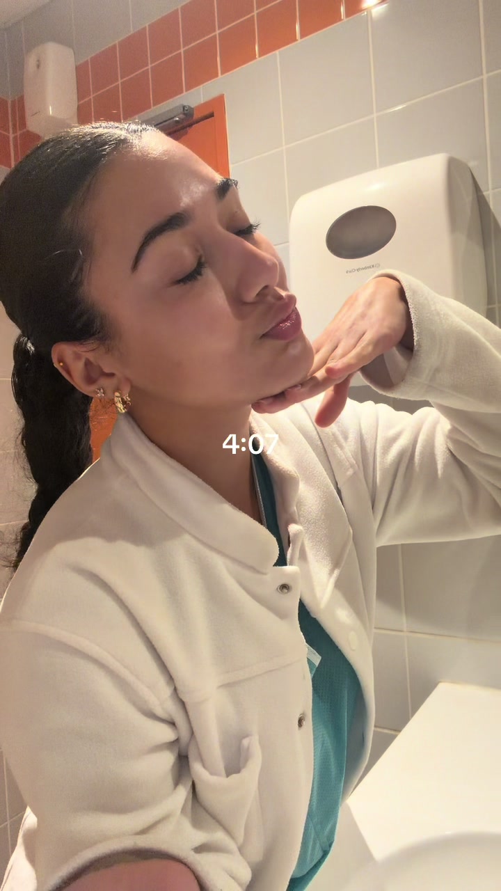 TikTok post by @marinegxmes for Typology. Caption reads: @Typology Paris  #nurse #nurselife #infirmiere....