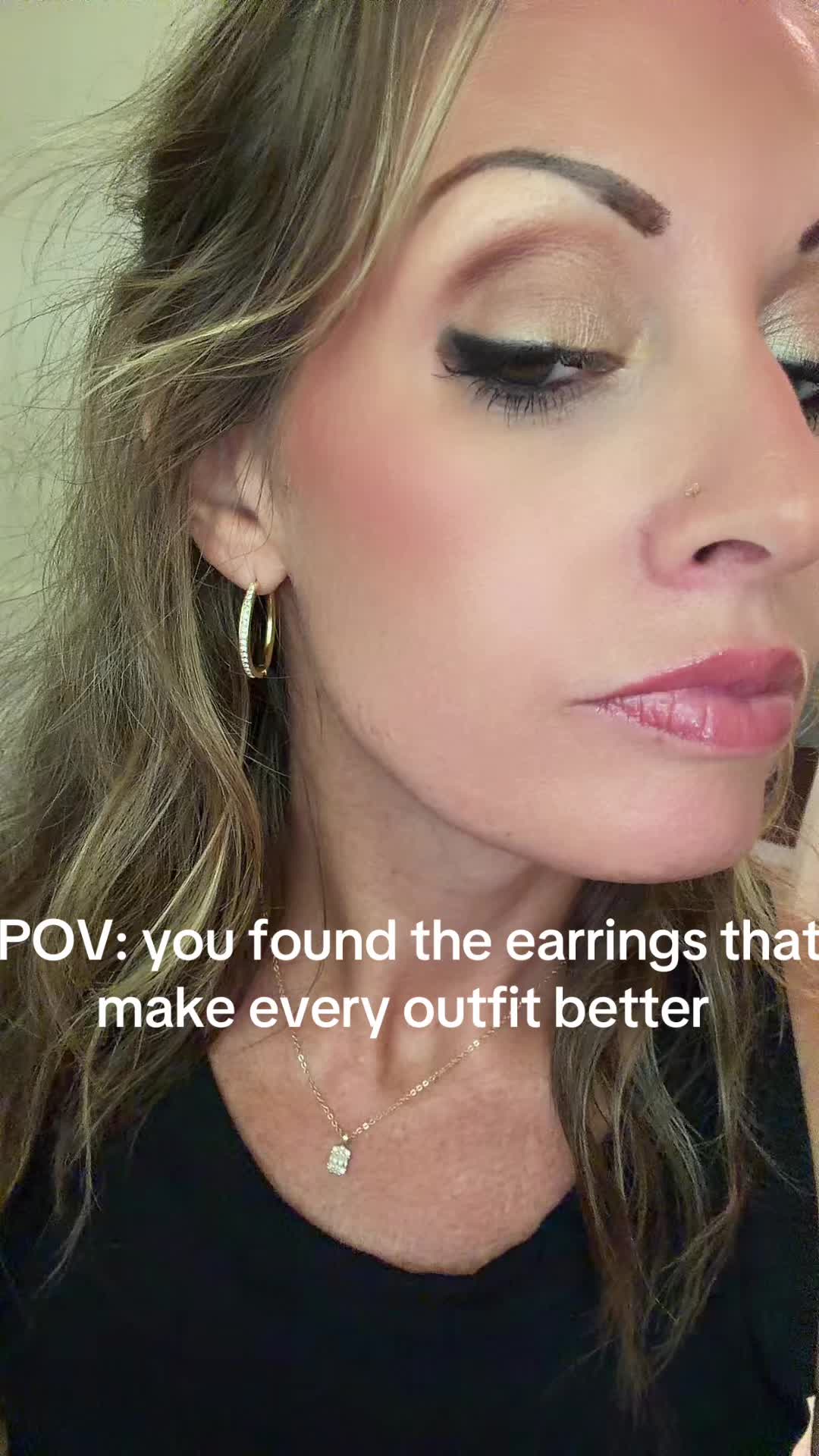 TikTok post by @brittanybivins26 for Cate & Chloe Jewelry. Caption reads: Comes in a pack with 3 sets! One for you, 2 to....