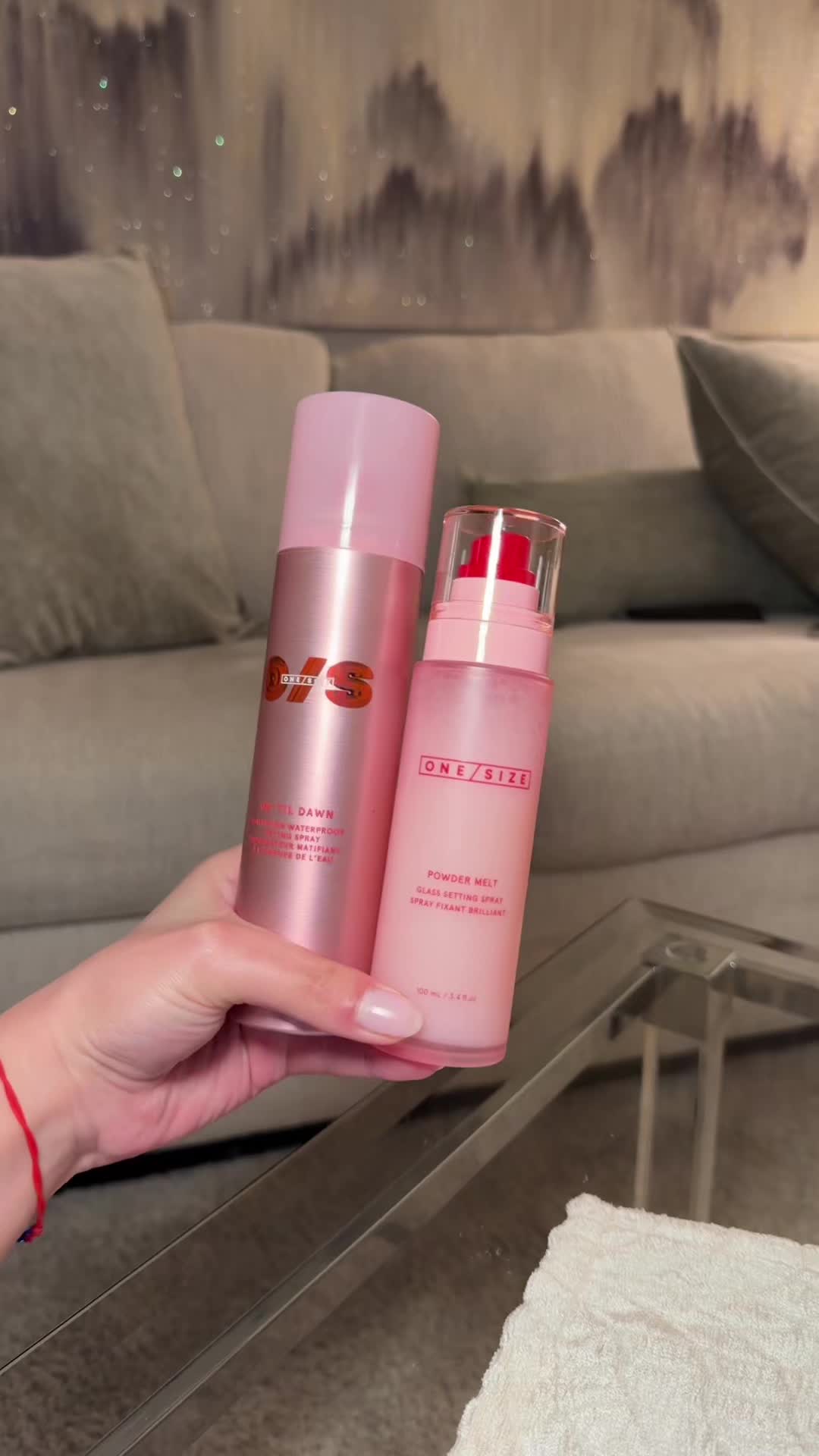 TikTok post by @psychictexas for ONE SIZE BEAUTY. Caption reads: [...] setting sprays is so good @ONE SIZE BEAUTY....