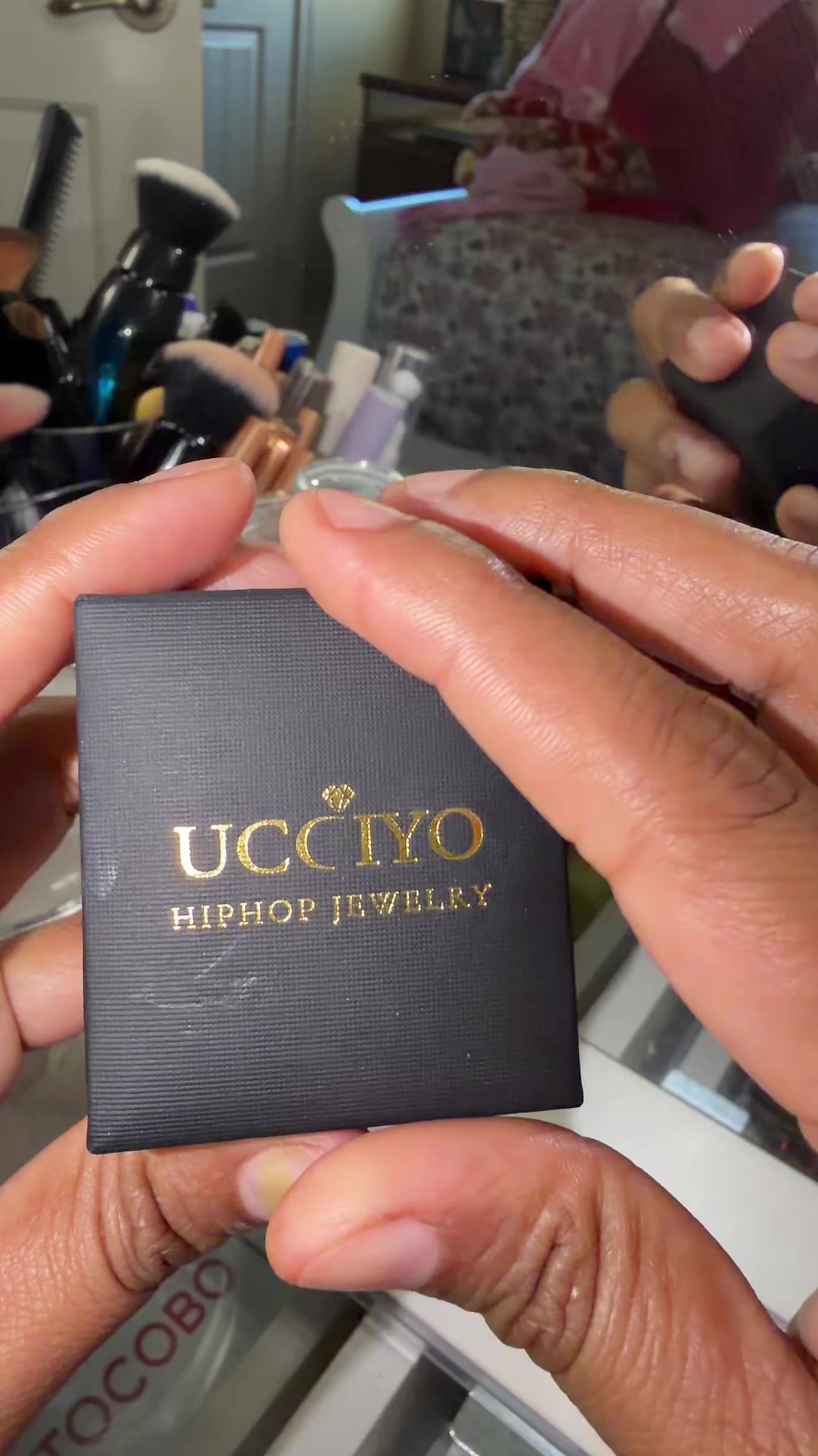TikTok post by @kaavya91 for Ucciyo Brand. Caption reads: @Ucciyo Jewelry-USA #earings #ucciyojewelryusa....