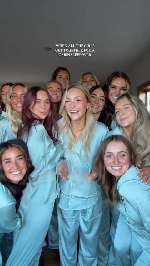 Instagram post by @maycietilley for Birdy Grey. Caption reads: [...] EVER!!!! #girlstrip #cabin #sleepover....