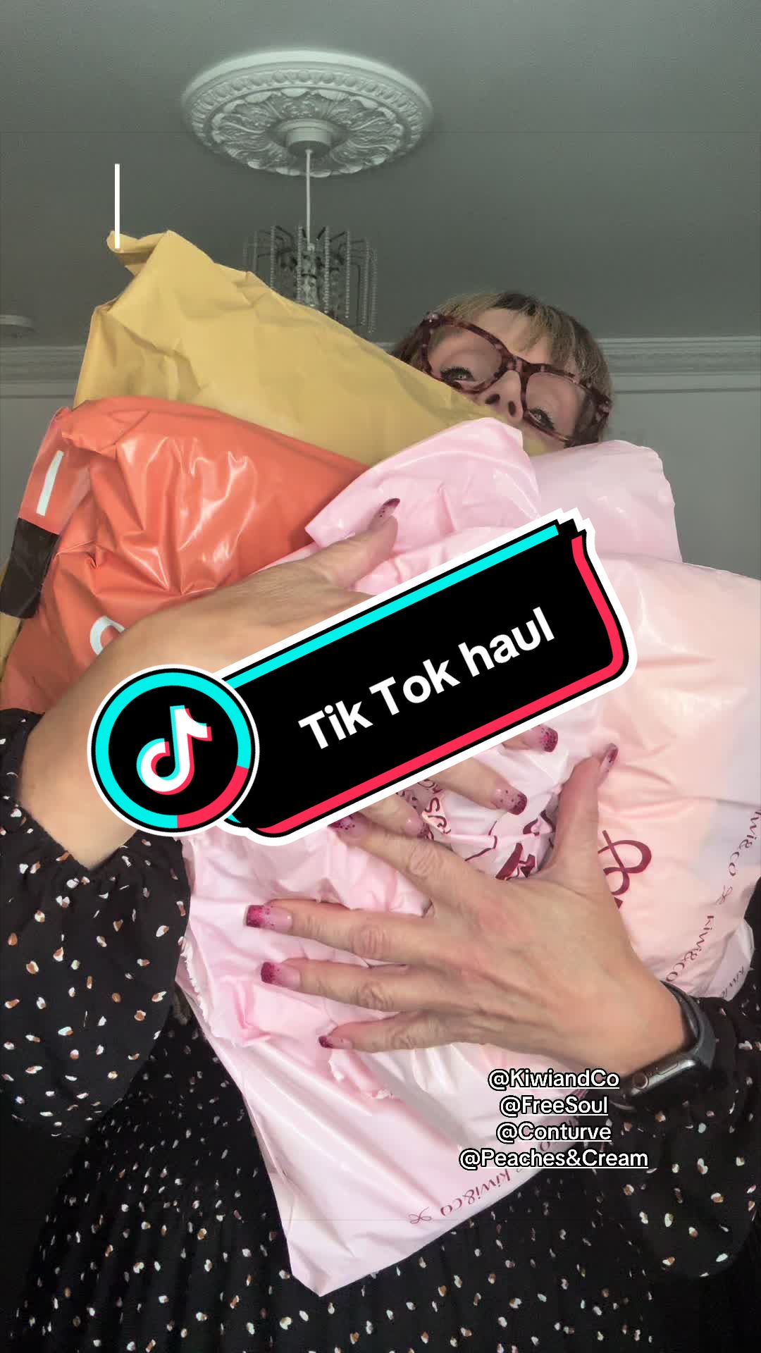 TikTok post by @debbyrobinson68 for Peaches & Cream. Caption reads: [...] including @Kiwi and Co @Conturve @Peaches &....