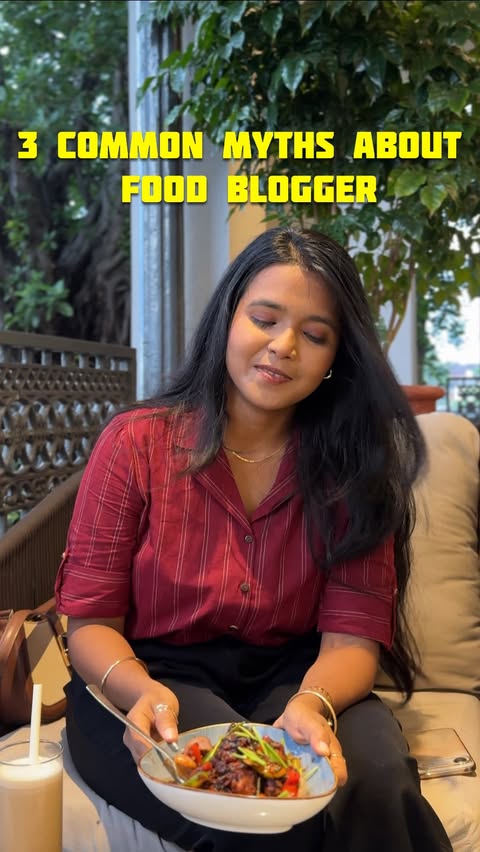 Instagram post by @bangaliflavours for CloseUp Arabia. Caption reads: #AD| 3 common myths about food bloggers! 🍴👀 Some....