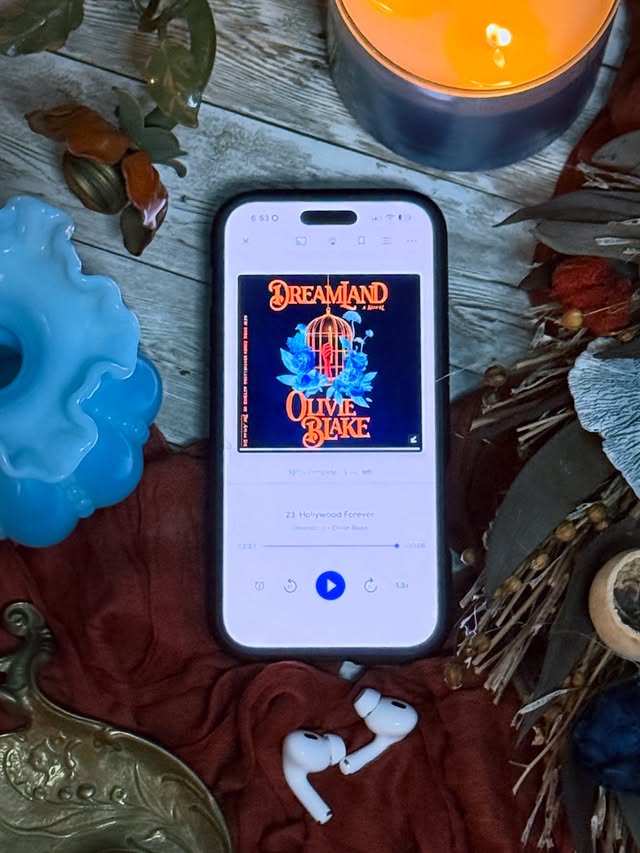 Instagram post by @novels_and_daydreams for Tor Books. Caption reads: 🎧 Ａｕｄｉｏｂｏｏｋ Ｒｅｖｉｅｗ 🎧 📙 𝔻𝕣𝕖𝕒𝕞𝕃𝕒𝕟𝕕 𝕓𝕪....