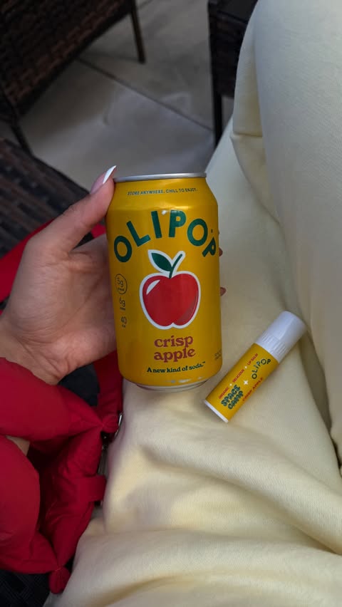Instagram post by @genessismza for OLIPOP. Caption reads: [...] new @spacecampwellness X @drinkolipop collab.
