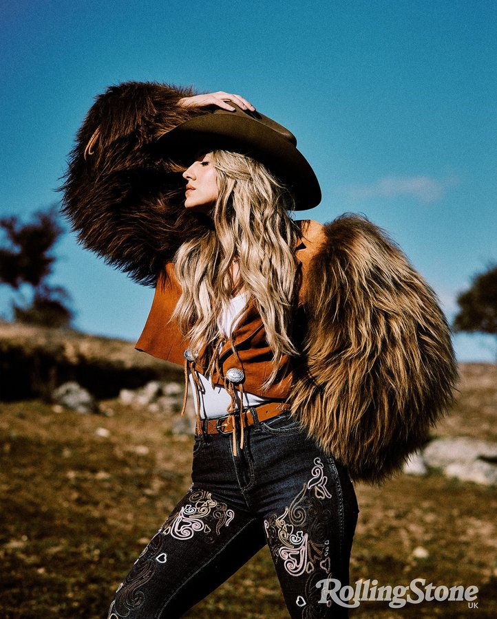 Instagram post by @laineywilson for Rolling Stone. Caption reads: [...] off my new @wrangler collection with....