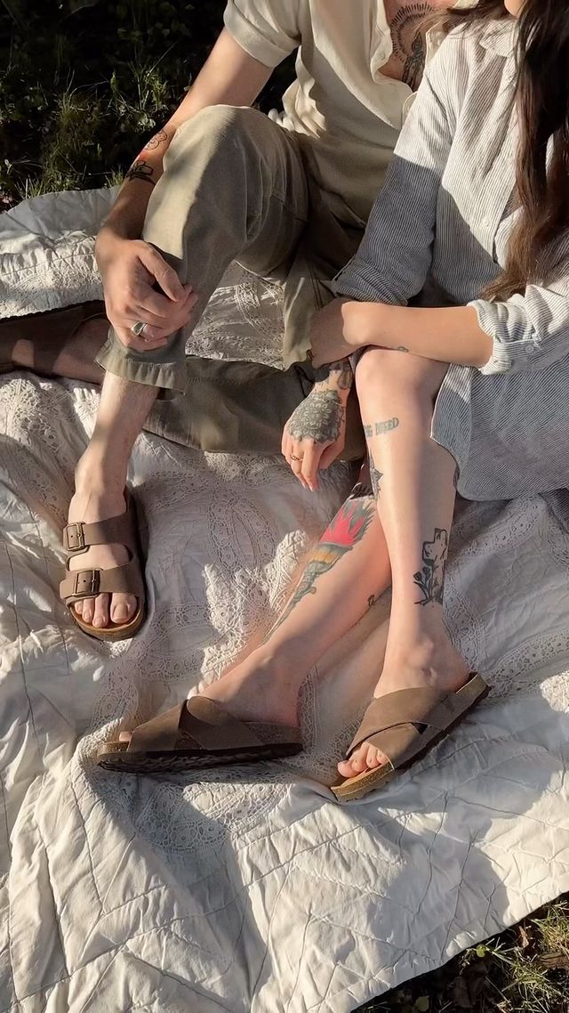 Instagram post by @thegoodrichwife for Sandgrens. Caption reads: [...] our comfiest cork sandals from....