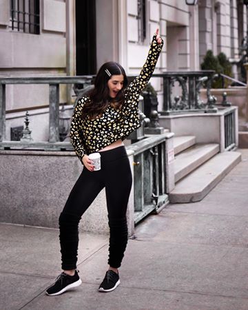 Instagram post by @esthersanter for Terez. Caption reads: [...] LOVE all the adorable legging options @Terez....