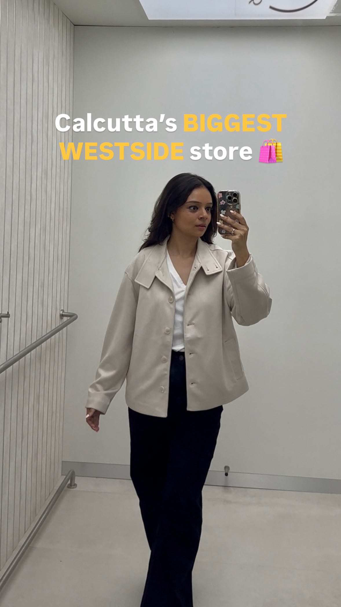 Instagram post by @megha.dasgupta for Westside Stores. Caption reads: Calcutta’s BIGGEST WESTSIDE STORE TOUR....