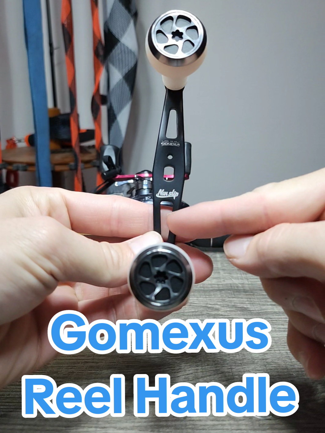 TikTok post by @fishinmansam for Gomexus. Caption reads: Reel Handle Upgrade #colorchanging #gomexus....