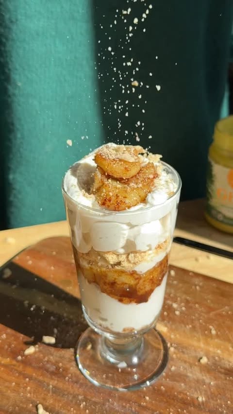 Instagram post by @jennaliveswell for 4th & Heart. Caption reads: the coziest parfait to ever exist…. 

Featuring my....