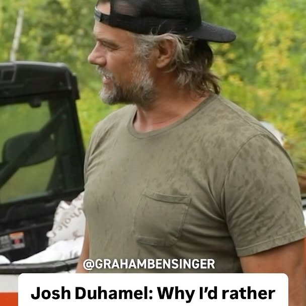 Instagram post by @indepthwithgrahambensinger for Coors Light. Caption reads: Josh Duhamel’s escape? It’s not a fast car. It’s a....
