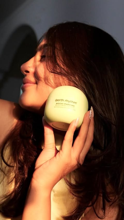 Instagram post by @vibewithkanishka_ for Earth Rhythm. Caption reads: [...] the soft, bouncy texture of the Earth Rhythm....