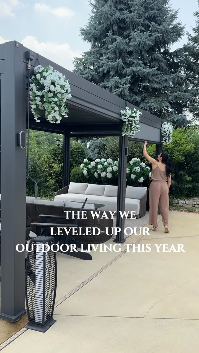 Instagram post by @thecollecteddwelling for Mirador Outdoor. Caption reads: Patio Game Changer! Comment “Patio” and I’ll send....